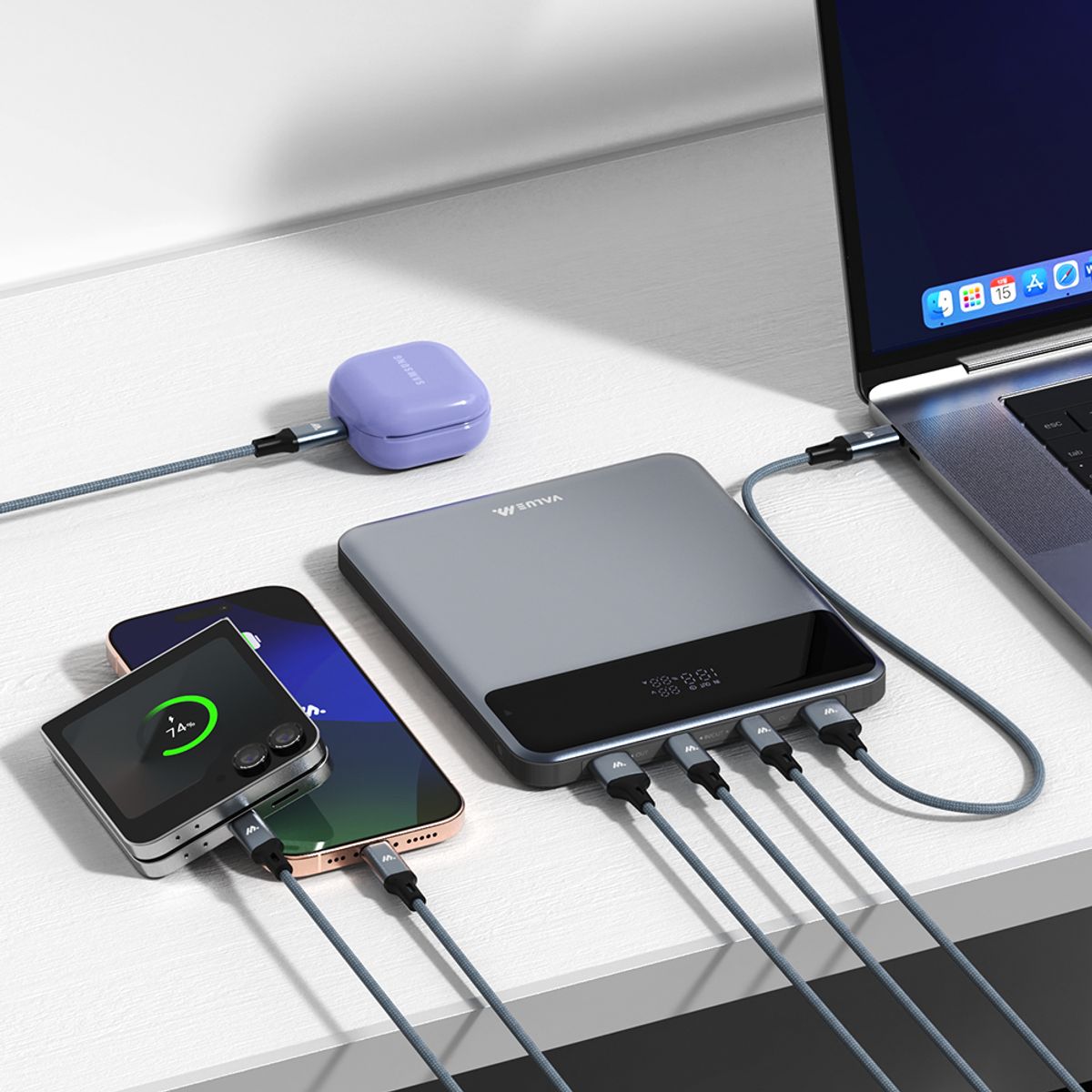 밸류엠(VALUEM) 초슬림 초고속 대용량 플랫 핏 보조배터리 20000mAh(+CtoC 케이블) 아이폰 갤럭시 노트북