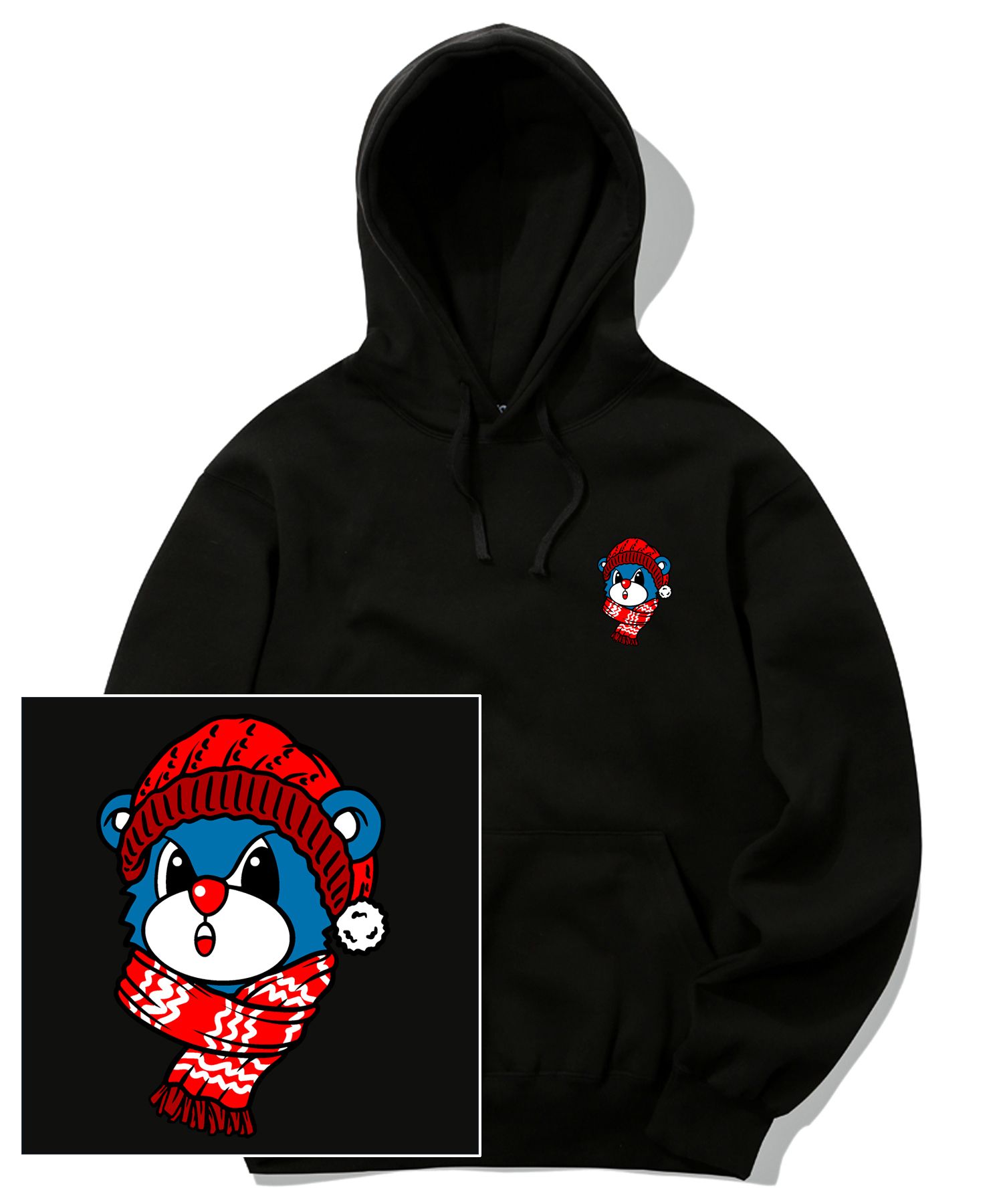 TRIPSHION SANTA BEAR LOGO GRAPHIC フーディー 9colors MUSINSA | TRIPSHION SANTA BEAR LOGO GRAPHIC HOODIE - BLACK