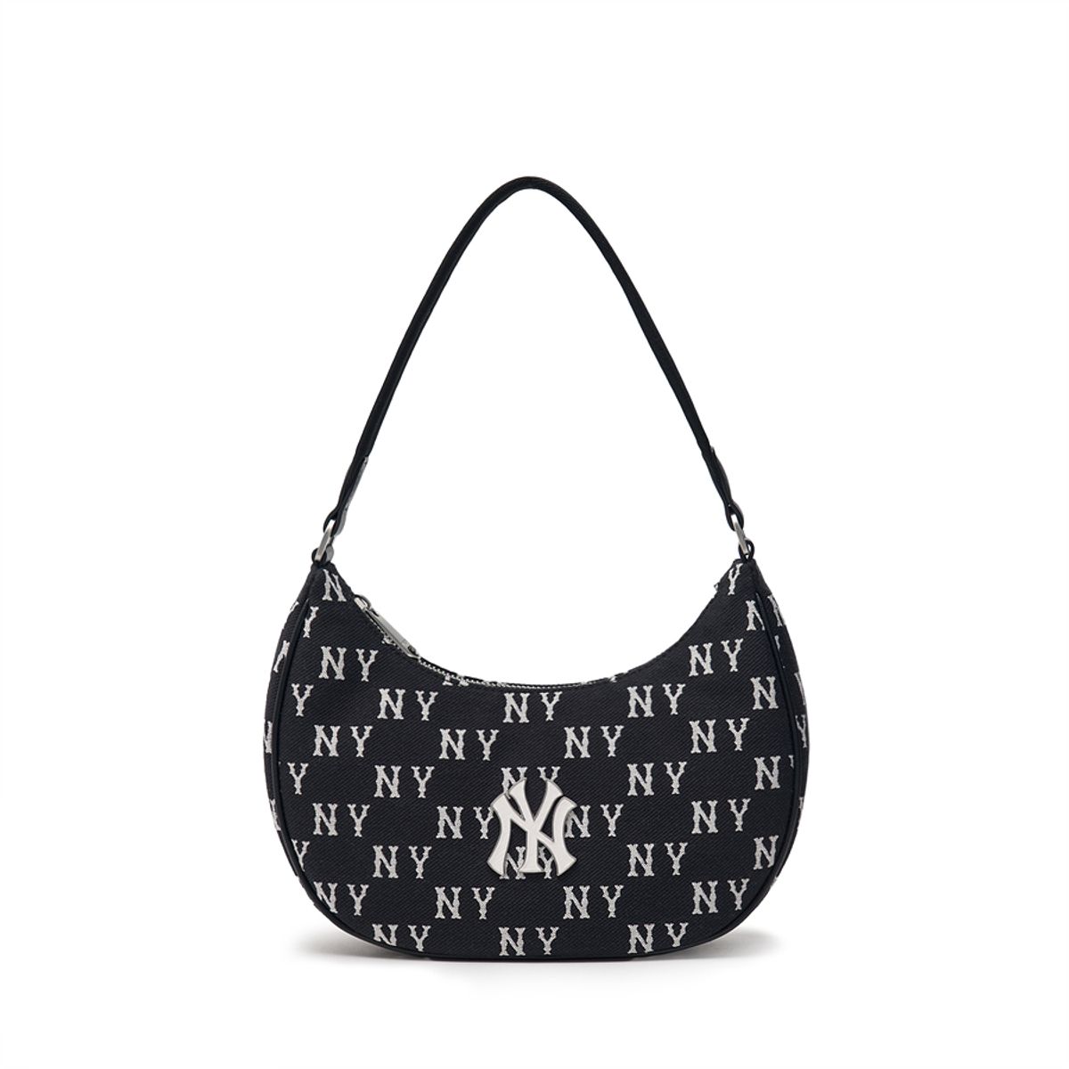 엠엘비(MLB) 클래식 모노그램 자카드 호보백 NY (Black)