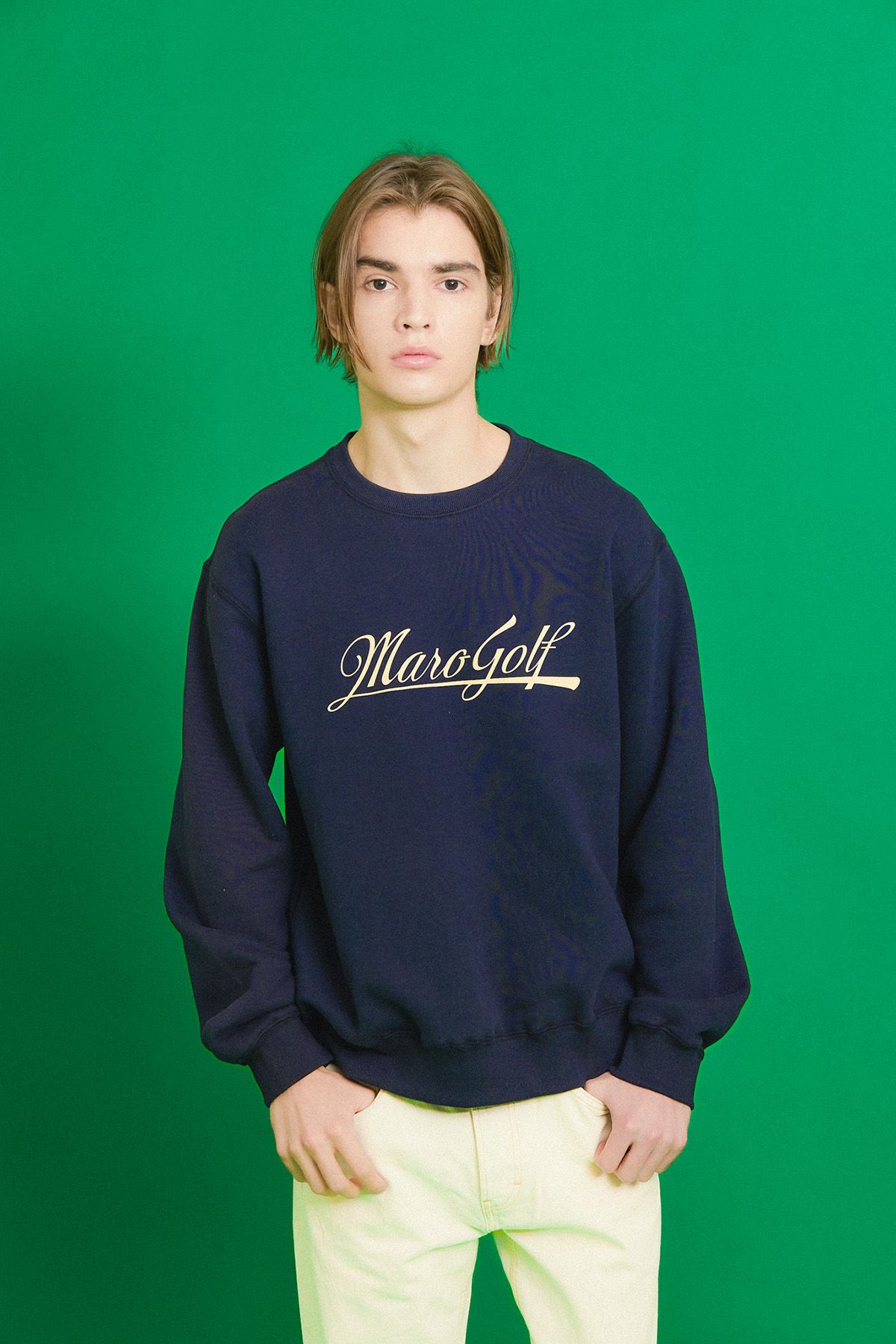 마로 골프(MARO GOLF) MARO SIGNATURE ROUND NECK SWEAT SHIRT -MAN-