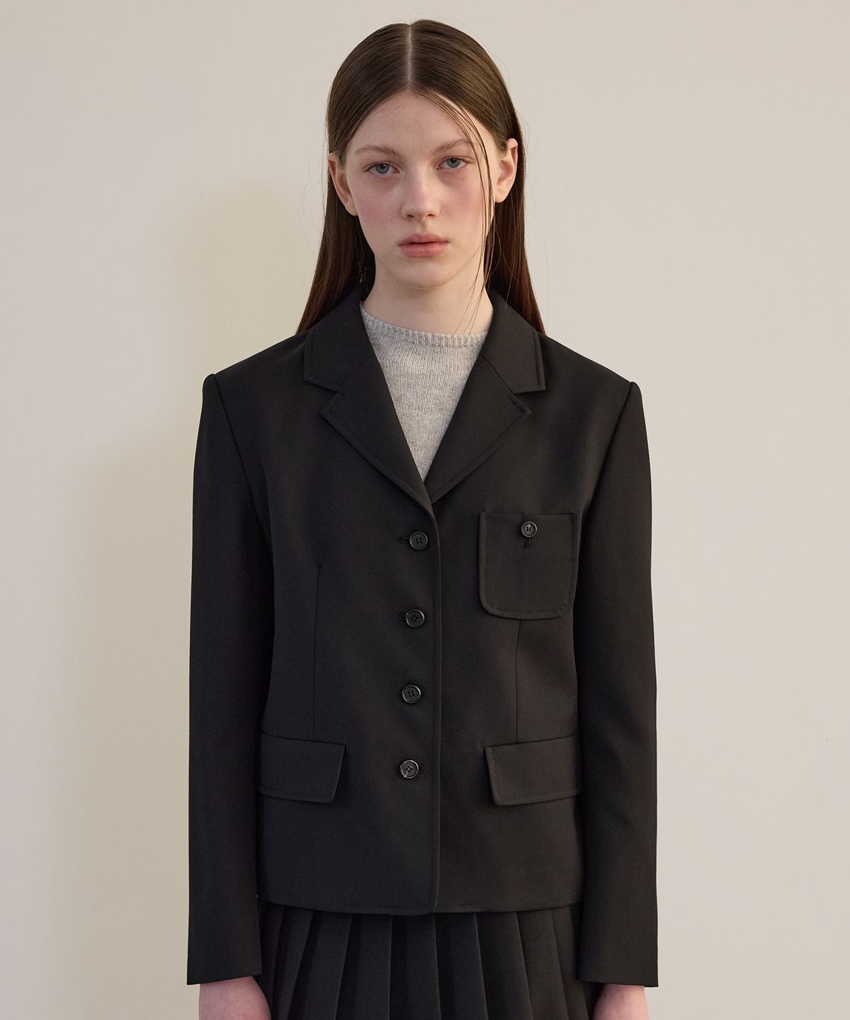 튜드먼트(TTUDEMENT) VINTAGE WOOL JACKET BLACK