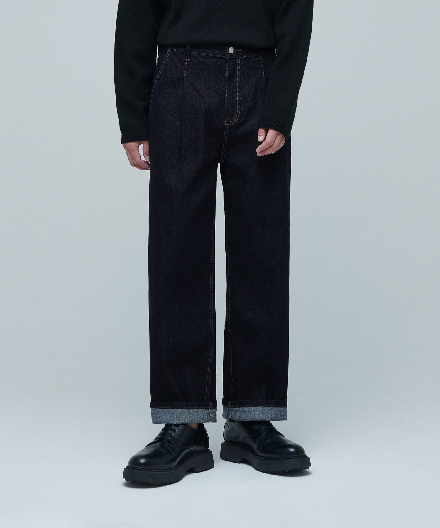 ★MUSINSA STANDARD★ One Tuck Loose Tapered Denim Pants Low MUSINSA | MUSINSA STANDARD one-tuck loose tapered denim
