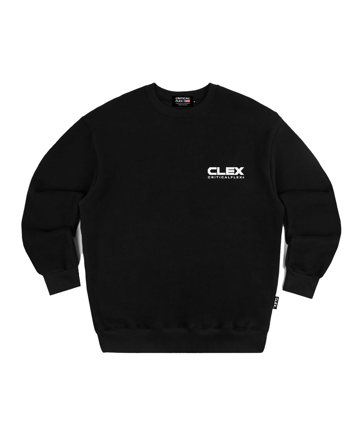 크리티컬플렉스(CRITICALFLEX) 클렉스 유에스에이 스몰 로고 맨투맨 블랙