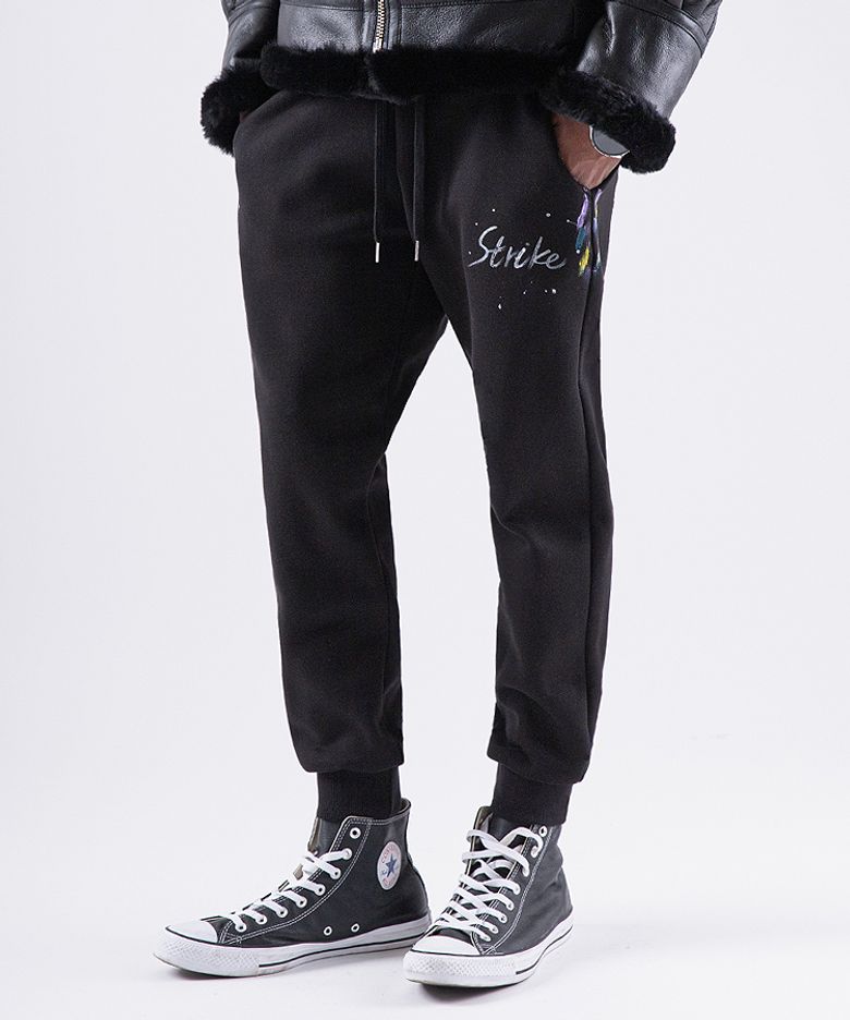 Artwork Cotton Jogging Pants (BLACK)