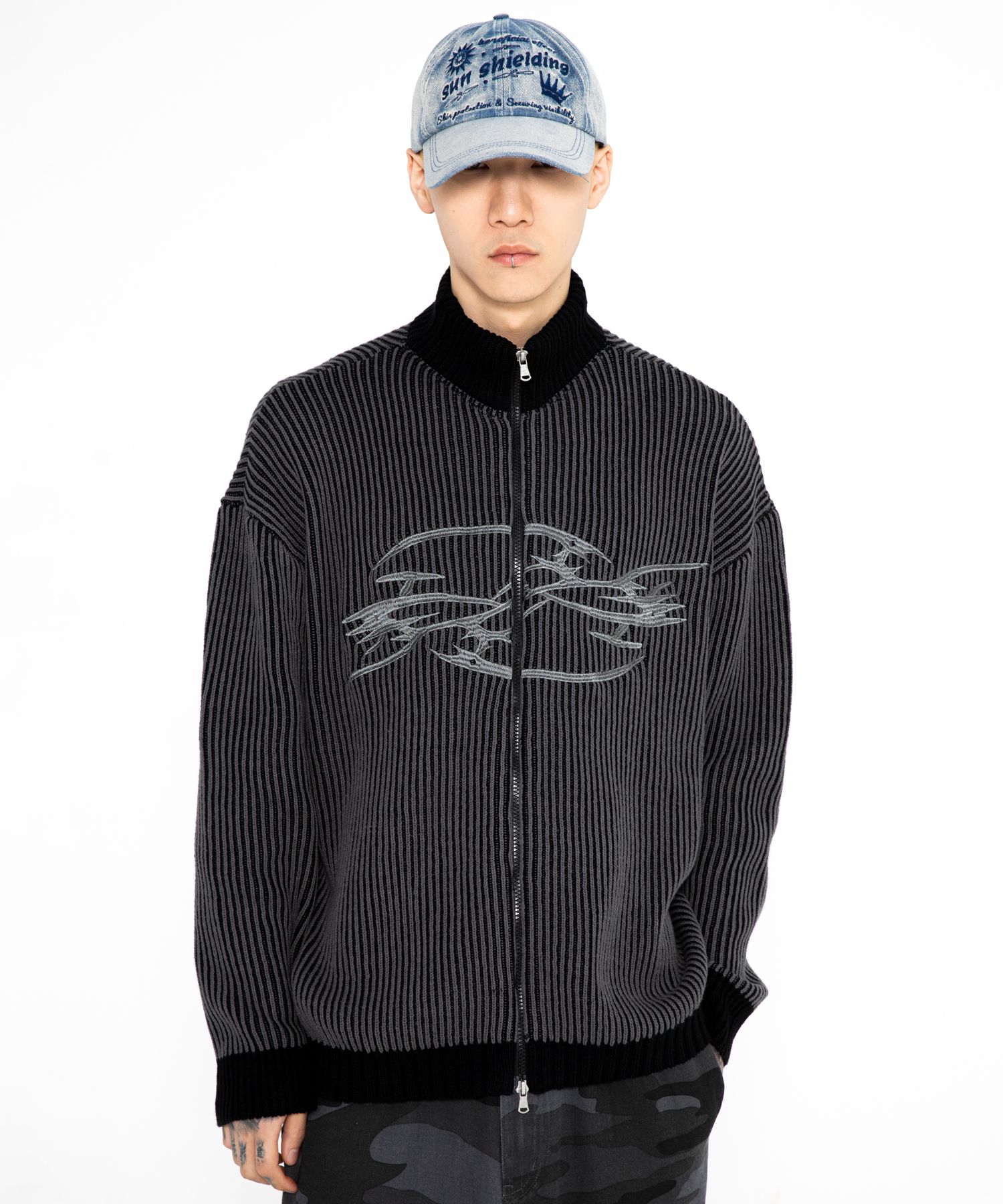 アウターその他 XTONZ XTK089 Tribal half turtleneck knit zip-up KHAKI xtk089 MUSINSA | XTONZ XTK089 Tribal half turtleneck knit zip-up