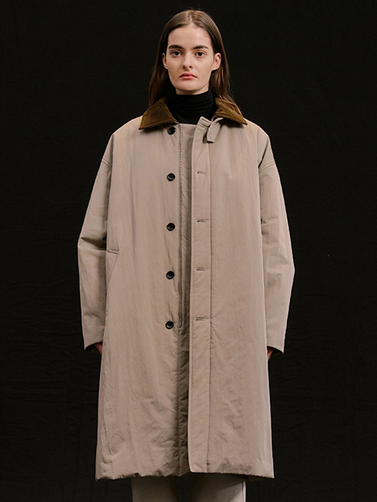 위메농(OUI MAIS NON) Isaac corduroy padded comfy-coat