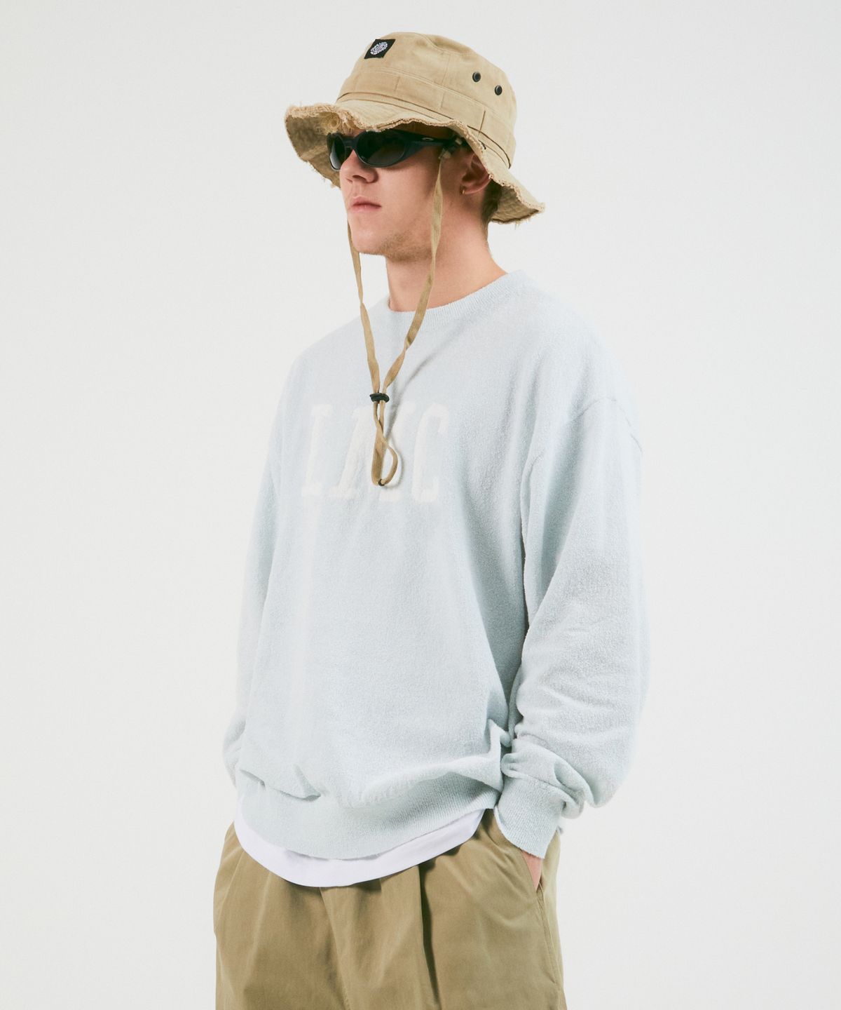 엘엠씨(LMC) BOUCLE KNIT SWEATER sky blue
