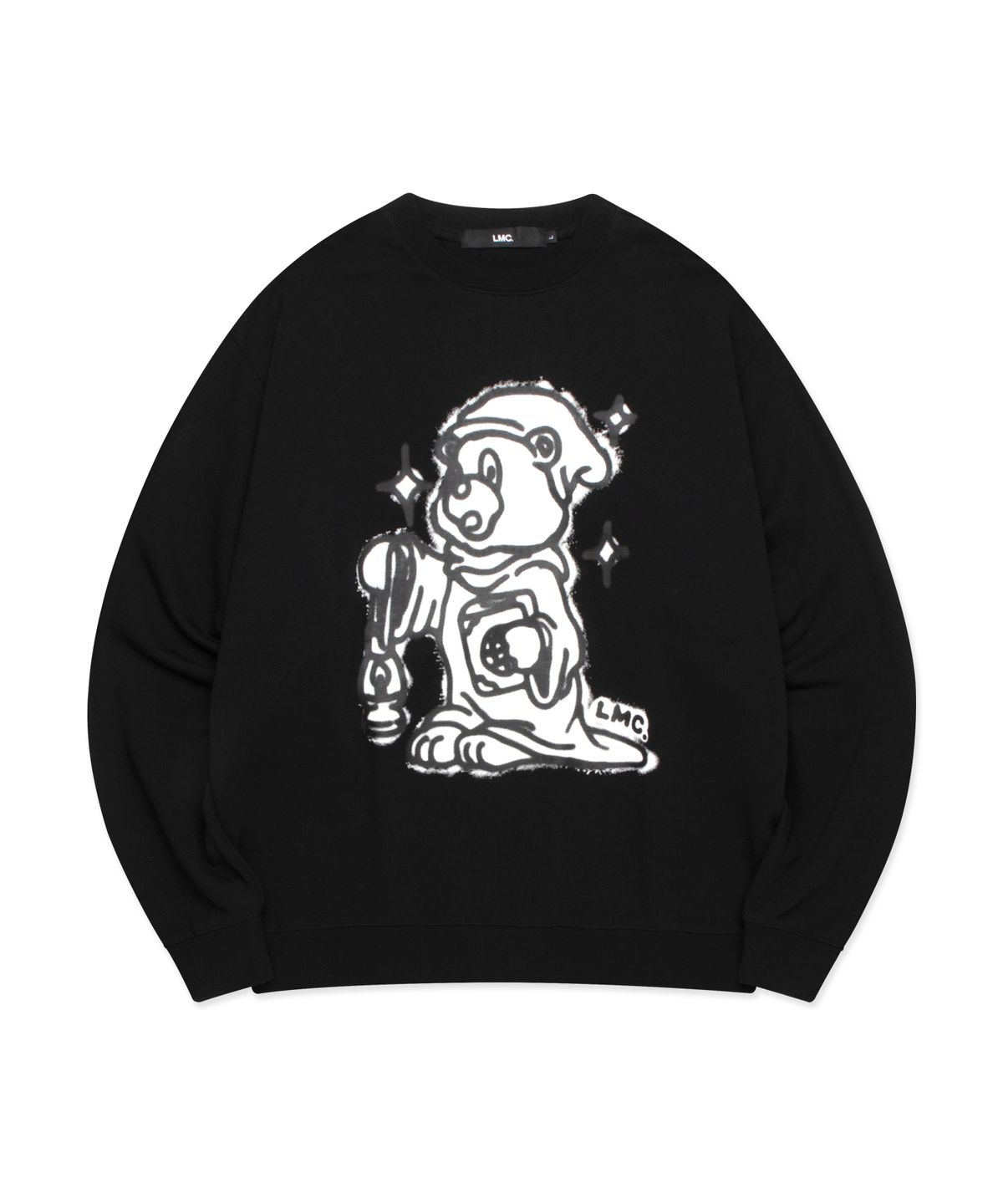 엘엠씨(LMC) SPRAYED BEAR SWEATSHIRT black
