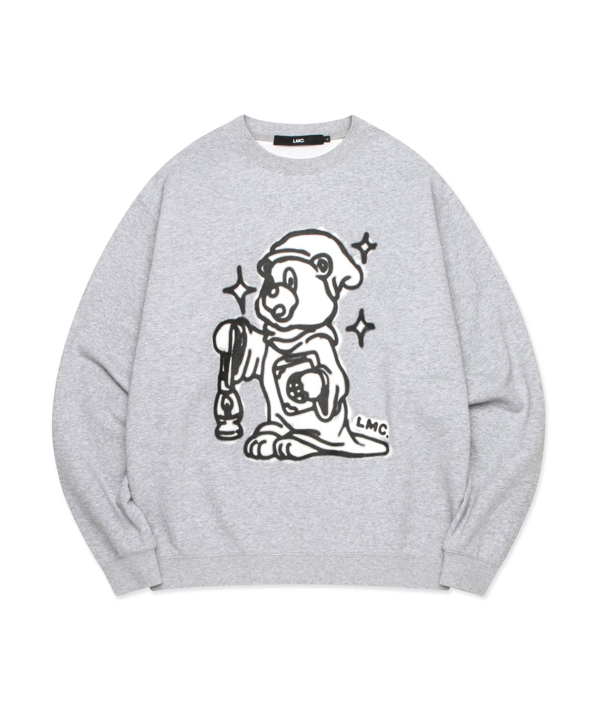 엘엠씨(LMC) SPRAYED BEAR SWEATSHIRT heather gray