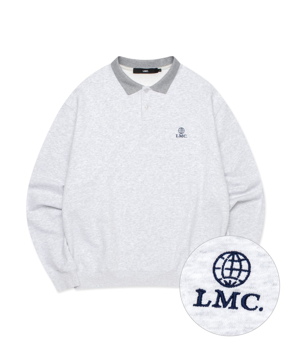 엘엠씨(LMC) LUX GLOBE COLLAR SWEATSHIRT light heather gray