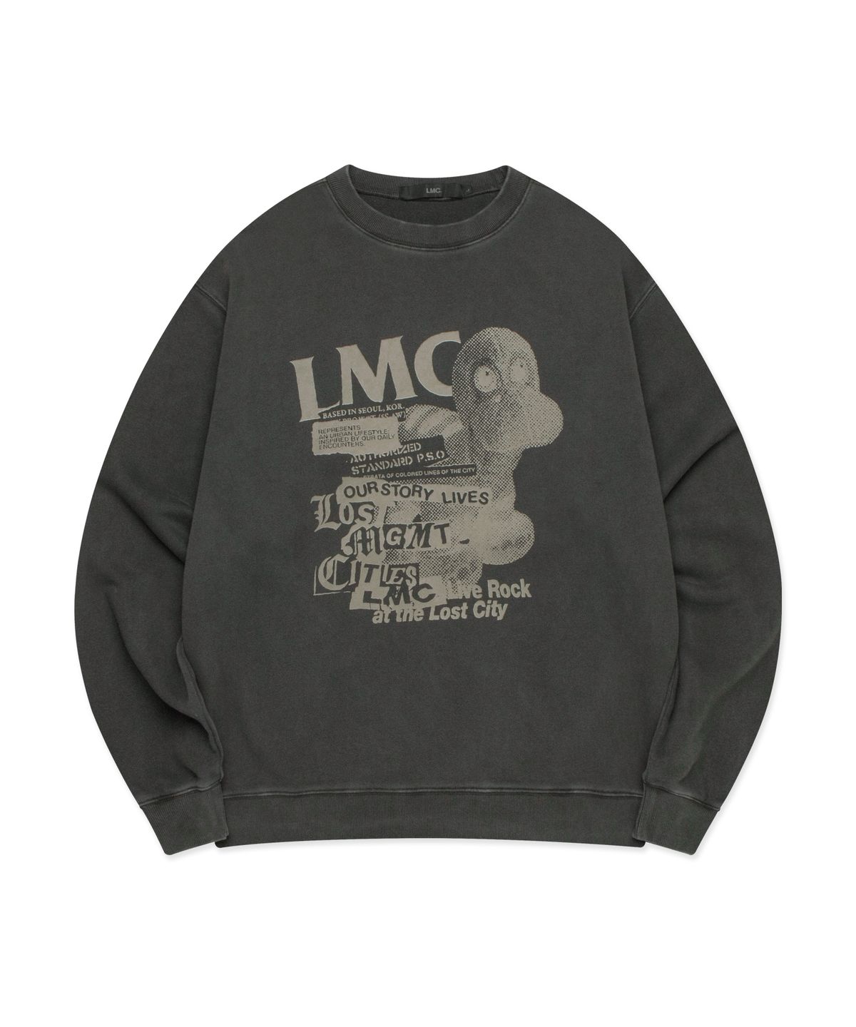 엘엠씨(LMC) OVERDYED DINO SWEATSHIRT charcoal