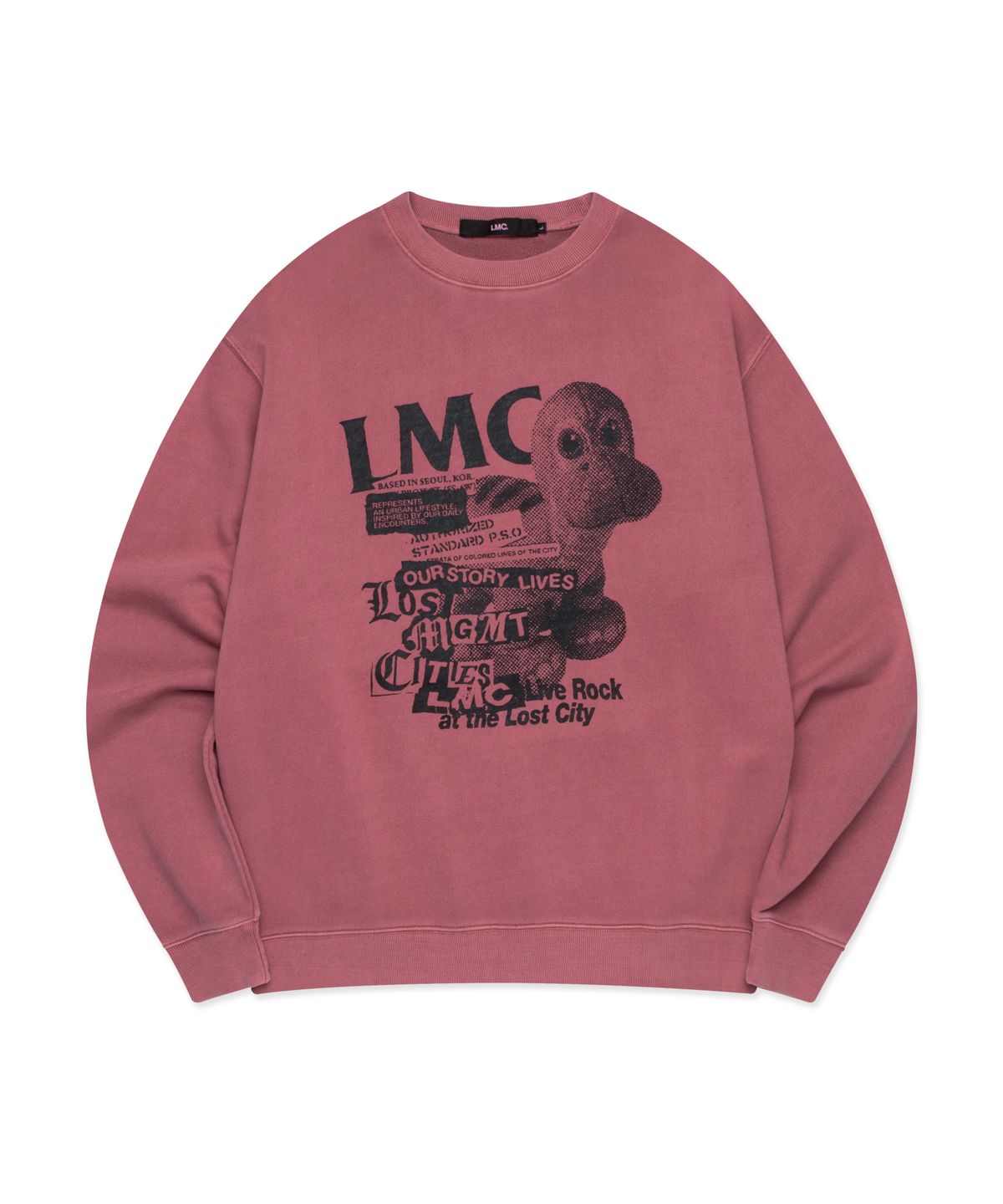 엘엠씨(LMC) OVERDYED DINO SWEATSHIRT dark pink