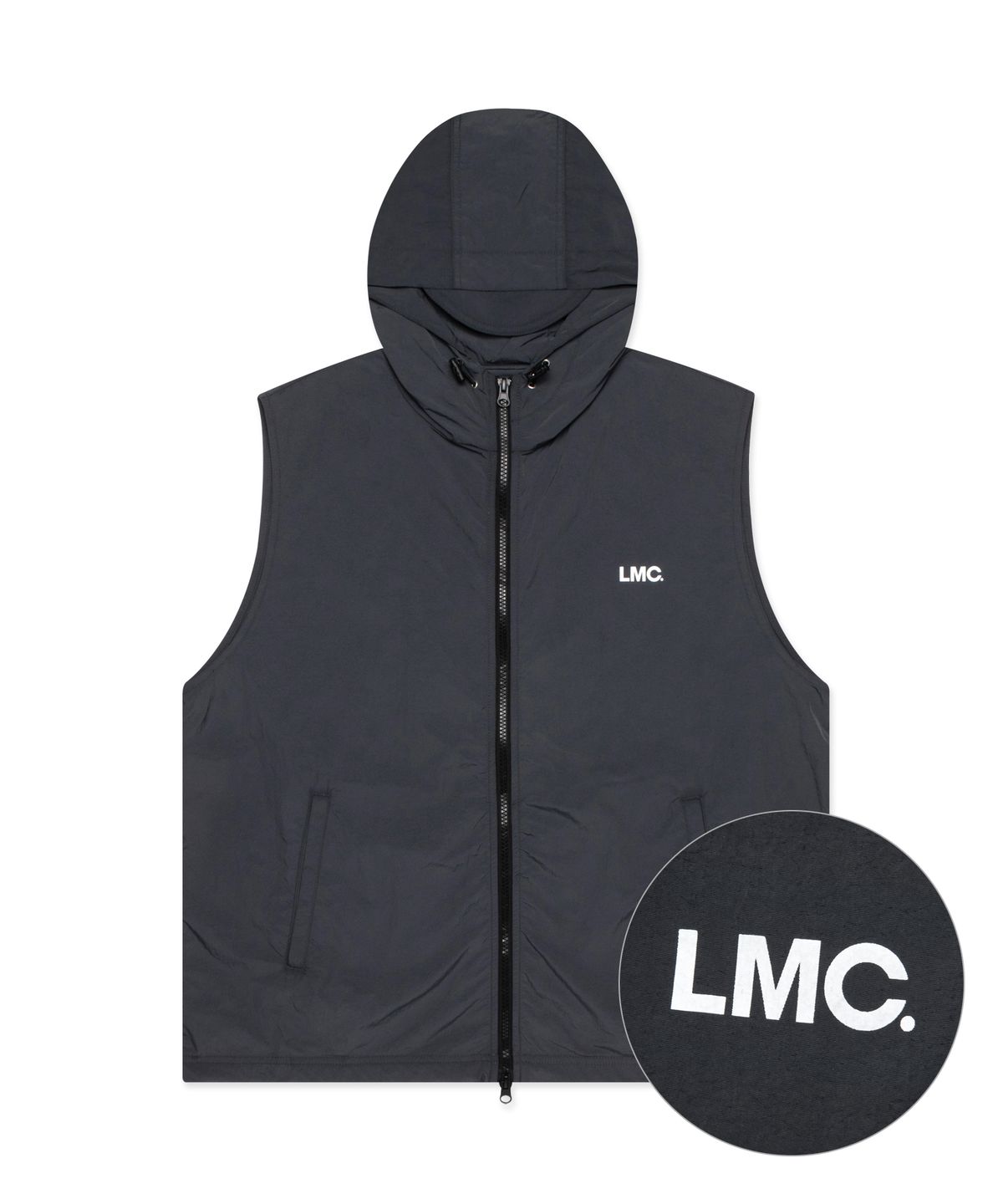 엘엠씨(LMC) OG NYLON HOODIE VEST charcoal