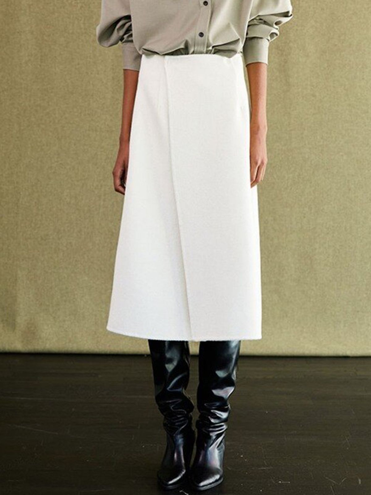 위메농(OUI MAIS NON) Helen wool handmade skirt