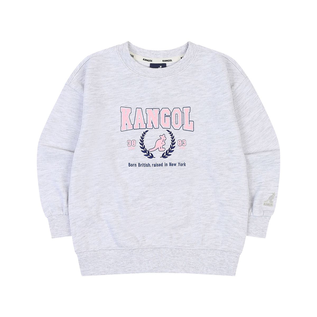 캉골키즈(KANGOL KIDS) 바시티 빅 로고 포인트 스웻셔츠 QA 0001 멜란지 그레이/AQACRT00010MY