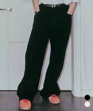 코튼 테이퍼드 와이드 팬츠 2COLOR