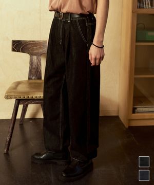 논페이드 원턱 와이드 팬츠 2COLOR