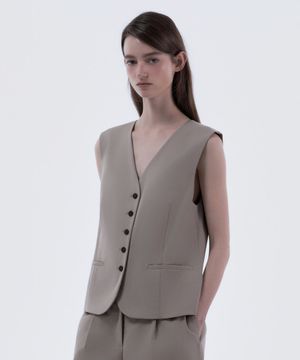 Lydia suit jacket vest - Beige