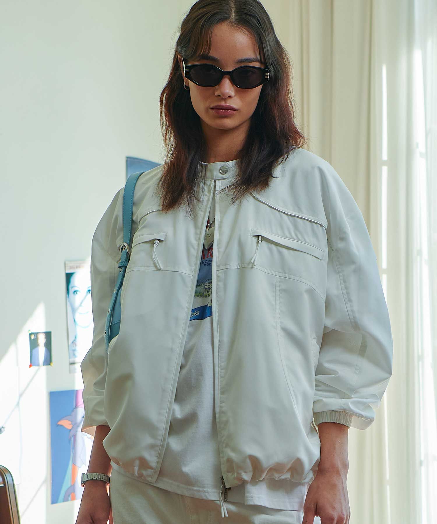 MUSINSA公式 | BITTERCELLS Silver Line Windbreaker-White