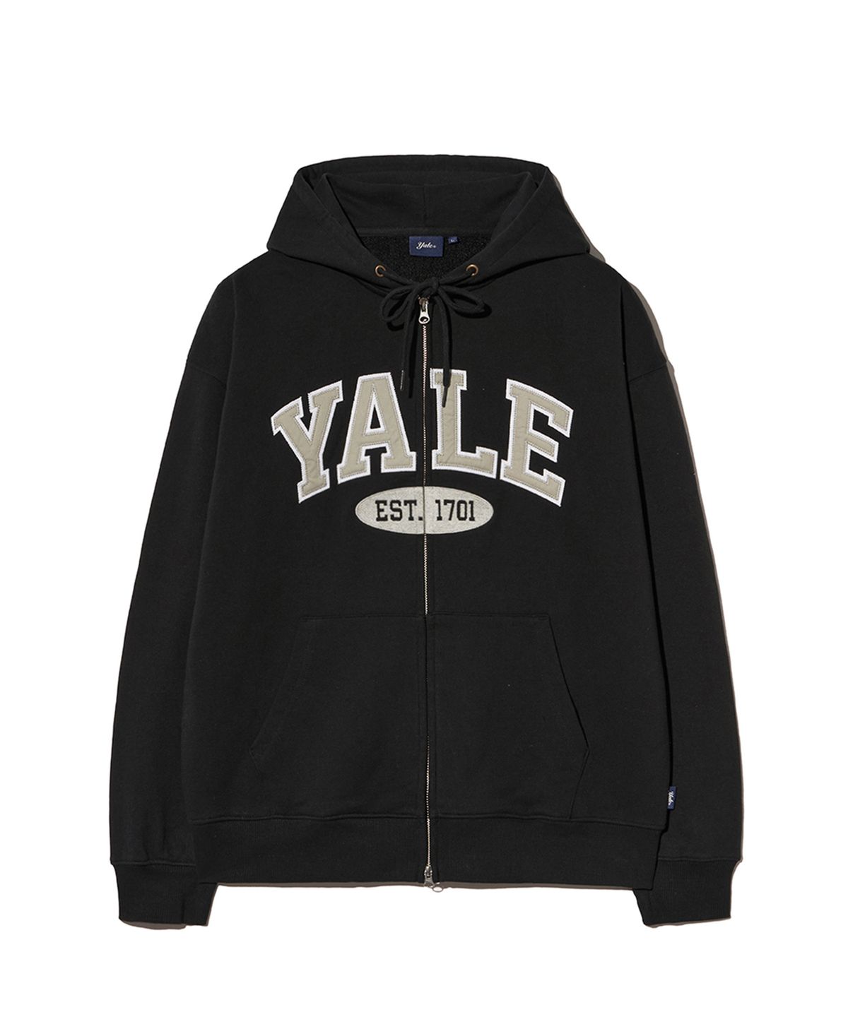 예일(YALE) 투톤아치 후드집업_블랙