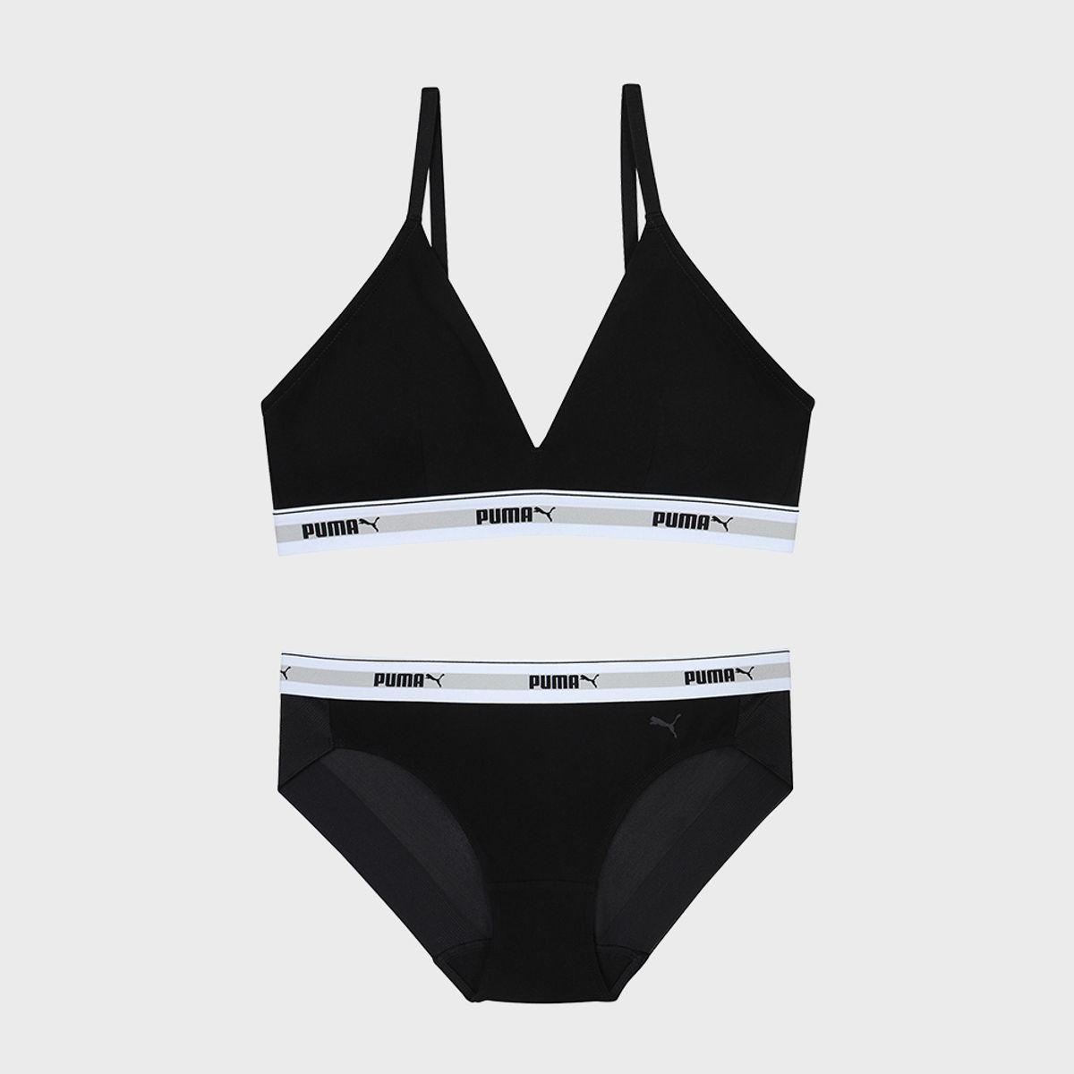 푸마 바디웨어(PUMA BODYWEAR) 여성 캐주얼 BCI 블랙 브라렛 팬티 세트