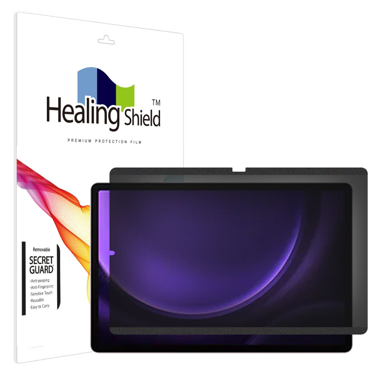 힐링쉴드(HEALINGSHIELD) 갤럭시탭S9 FE 플러스 탈부착 사생활보호 정보보안필름