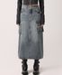 Harper Tassel Pocket Denim Long Skirt BLUE