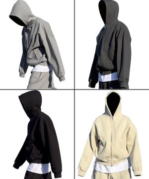 Edition2. 앵글 컷 2WAY 스웻 후드 집업 (4col)