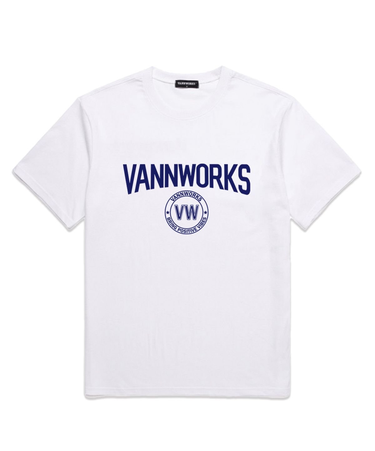 밴웍스(VANNWORKS) WIZARD 오버핏 반팔 티셔츠 (VS0048) 화이트/네이비