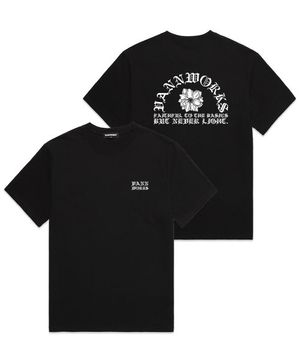 FLOWER ARCH 오버핏 반팔 티셔츠 (VS0051) 블랙/화이트