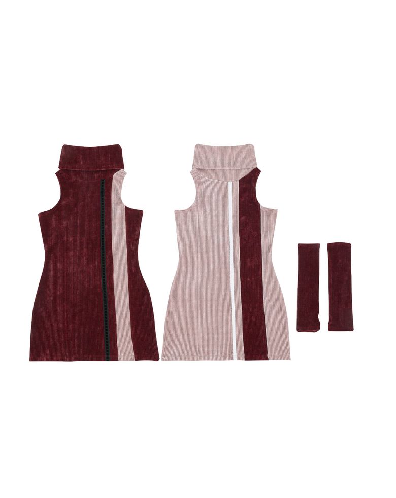 HOLIDAY TURTLENECK DRESS #WINE PINK