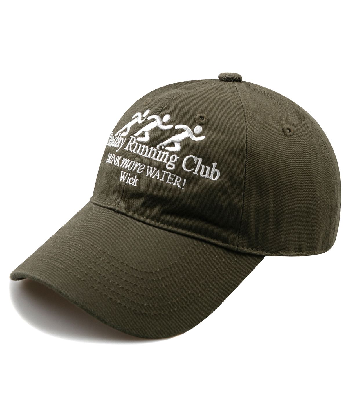 윅(WICK) Sunday Running Club 워싱 볼캡-카키