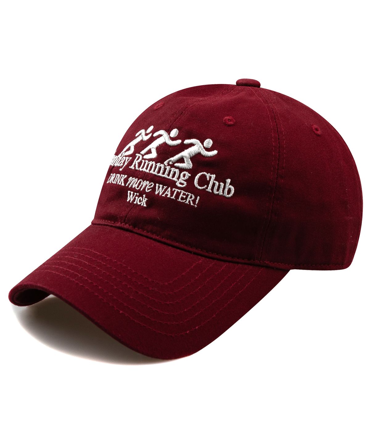 윅(WICK) Sunday Running Club 워싱 볼캡-버건디