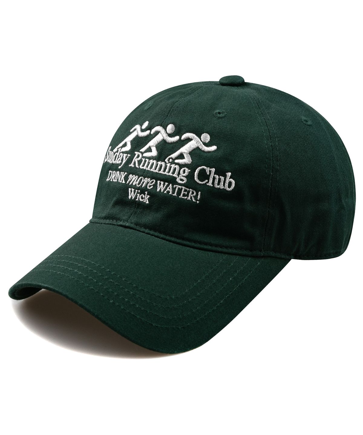 윅(WICK) Sunday Running Club 워싱 볼캡-다크그린