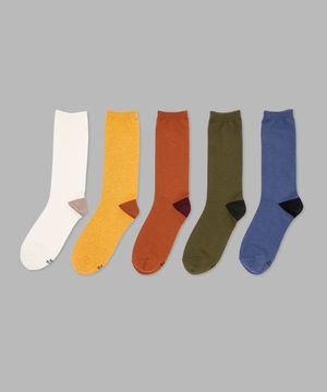 [5PACK] 1507 베이직 트라우져 컬러 포인트 삭스 - 컬러팩