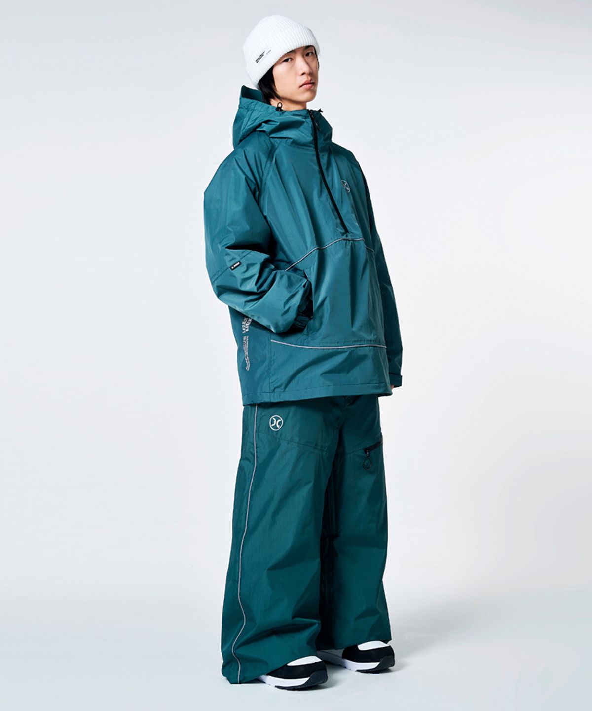 돌아우터웨어(DOLL OUTERWEAR) [DOLL X FOGUS]AVA 스노우보드복 세트(아노락 자켓&팬츠) 블루 그린 남녀공용