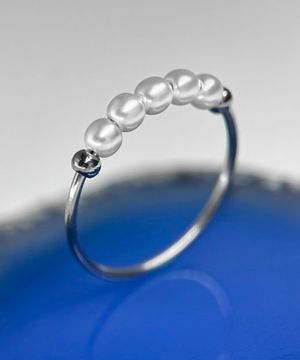 [여성용] 써지컬스틸 실버 진주반지 / GBSR-071