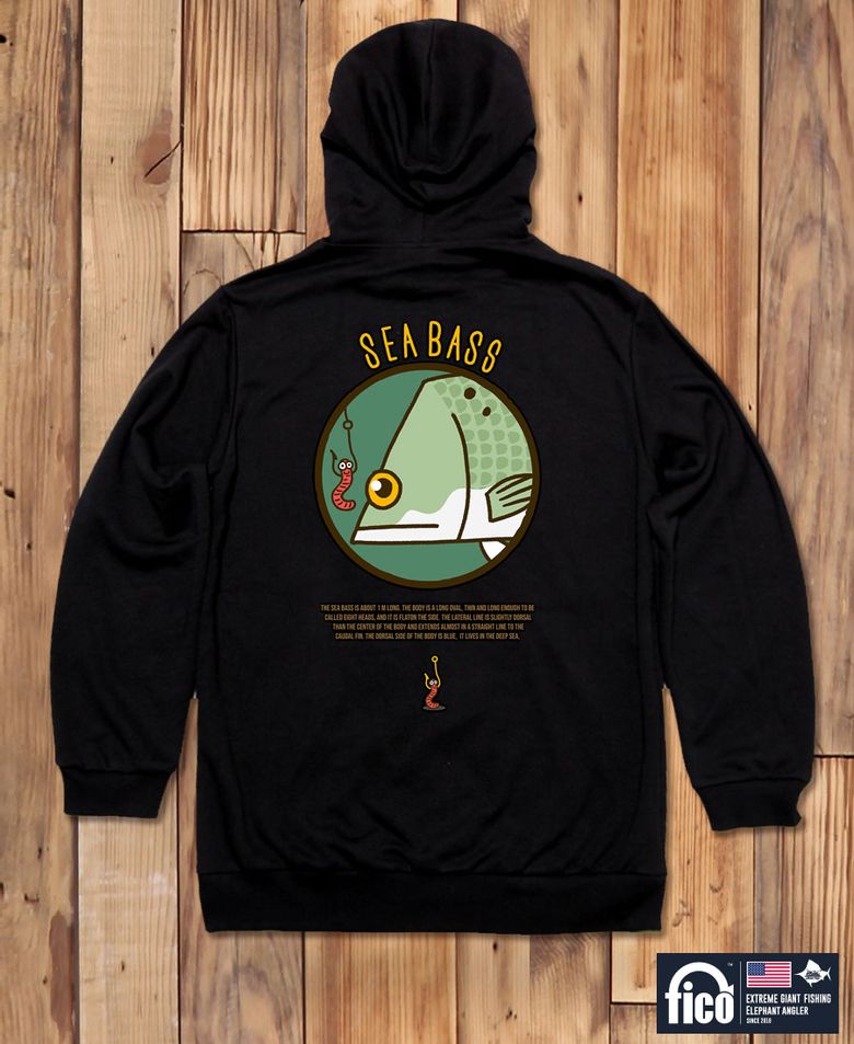 FICO-HOODY-127  익스트림 낚시 브랜드  피코 농어 캐릭터 그래픽 후드티 후디