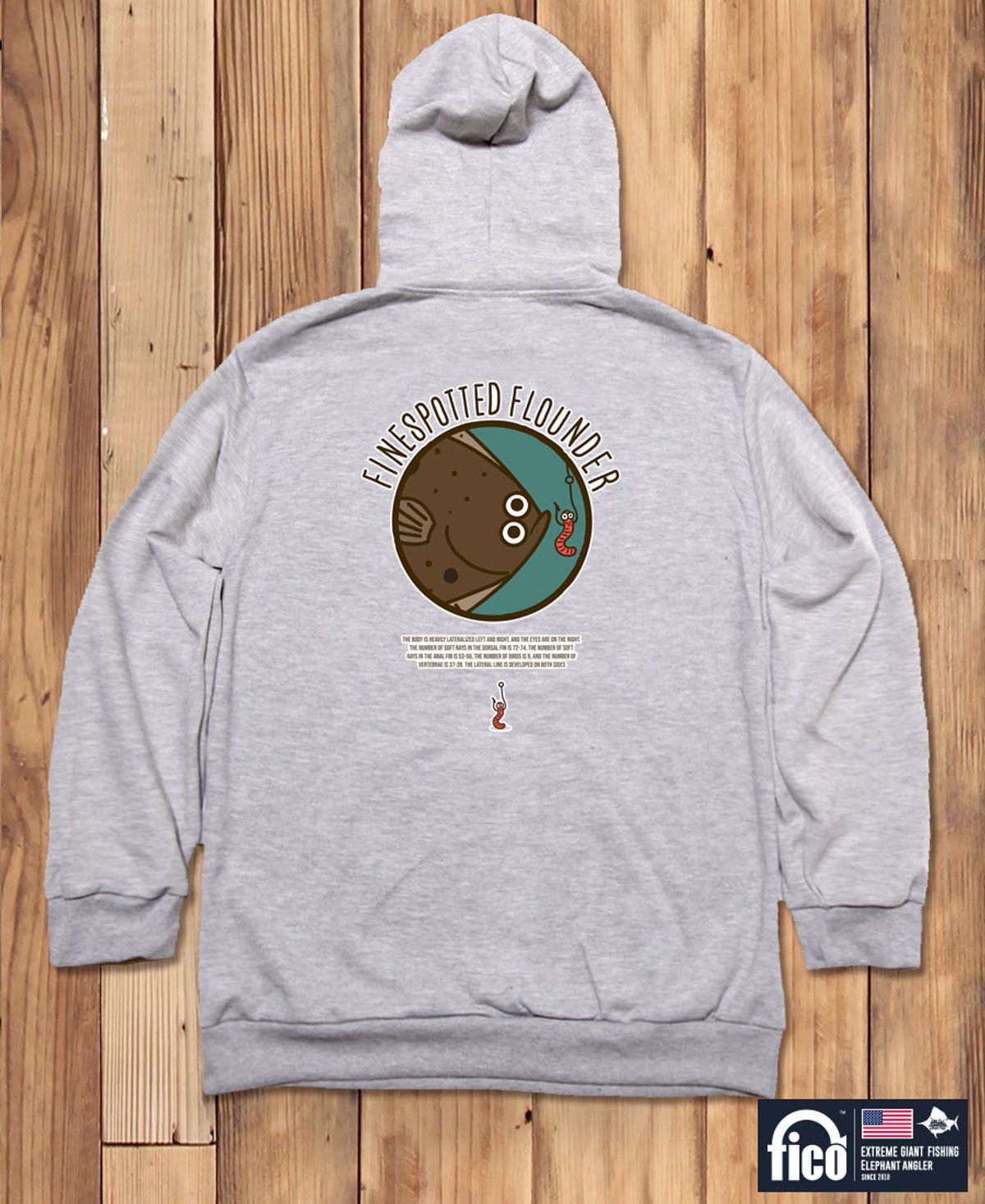 돌돌(DOLDOL) FICO-HOODY-128  익스트림 낚시 브랜드  피코 도다리 캐릭터 그래픽 후드티 후디