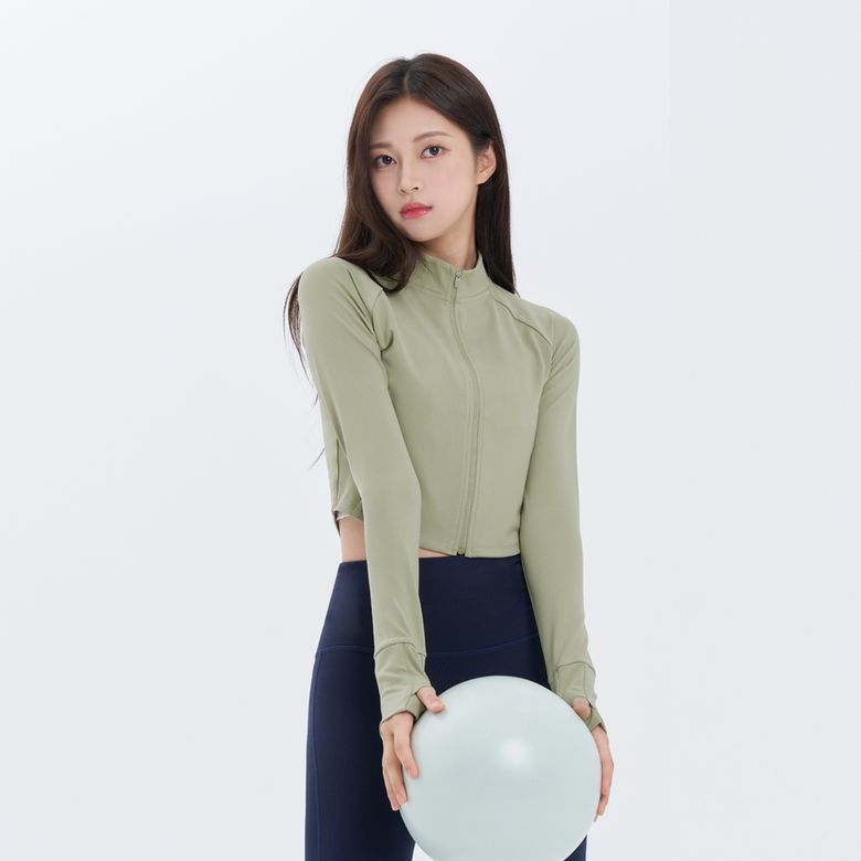[SWJ23040-03] 제로 액티브 크롭 자켓 오이스터그린
