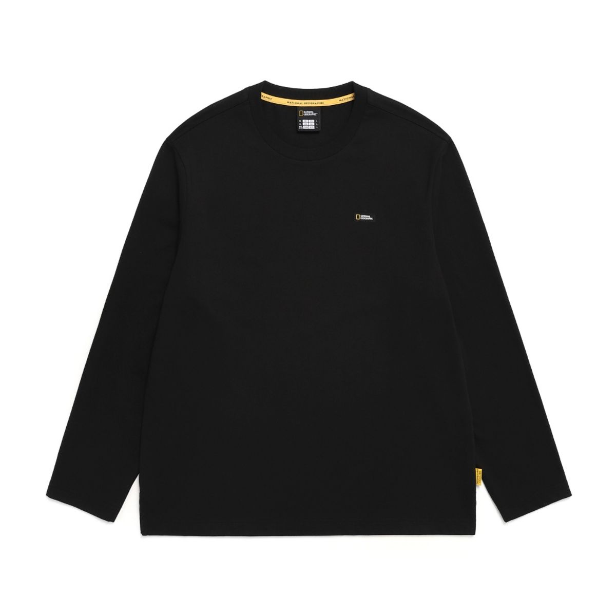 내셔널지오그래픽(NATIONALGEOGRAPHIC) N241UTS910 네오디 스몰 로고 긴팔 티셔츠 CARBON BLACK