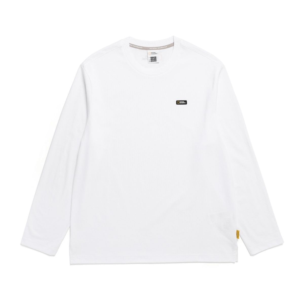 내셔널지오그래픽(NATIONALGEOGRAPHIC) N241UTS910 스몰 로고 긴팔 티셔츠 WHITE
