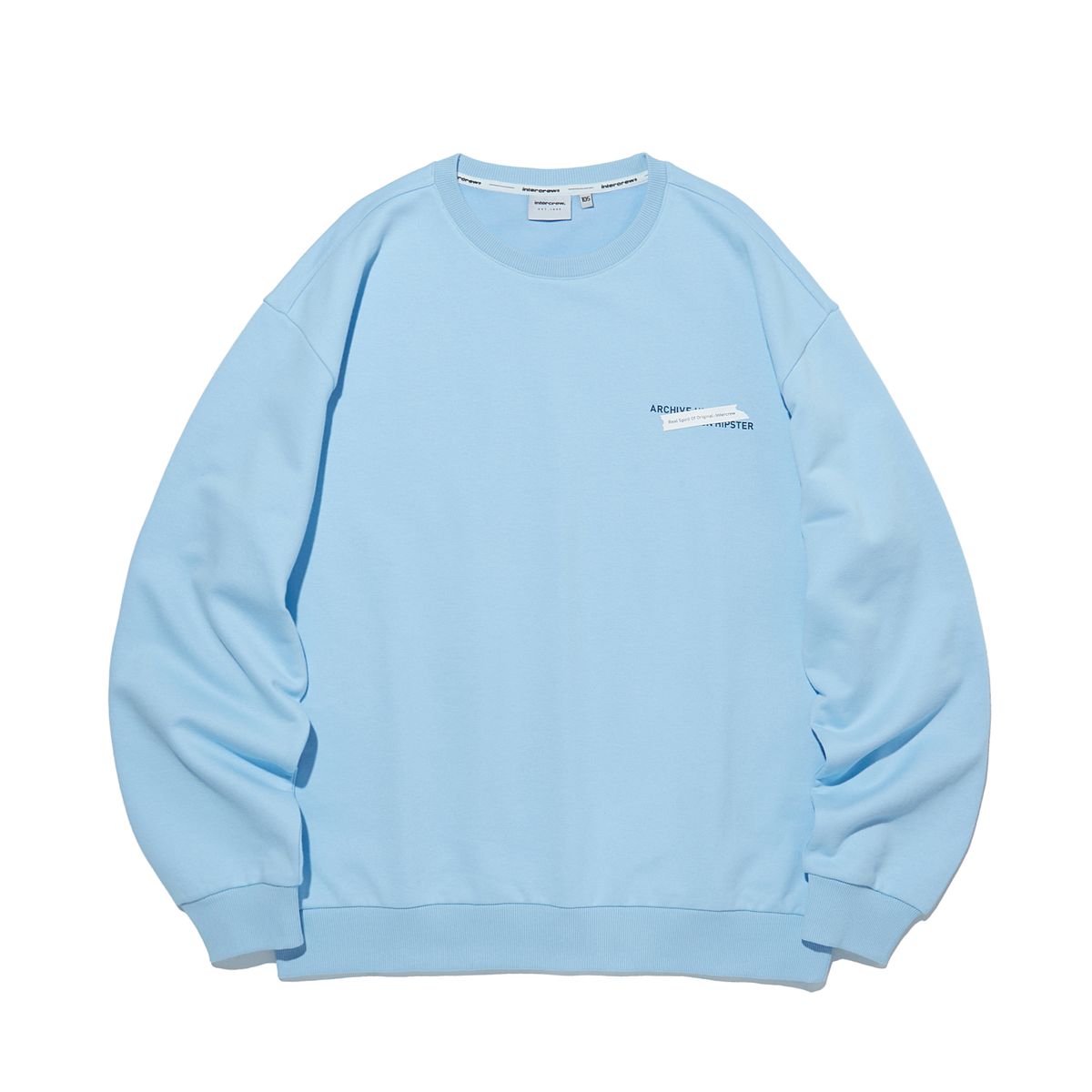 인터크루(INTERCREW) [24SS] 2도 프린트 스몰로고 맨투맨 L블루 ITY1TM08ALB