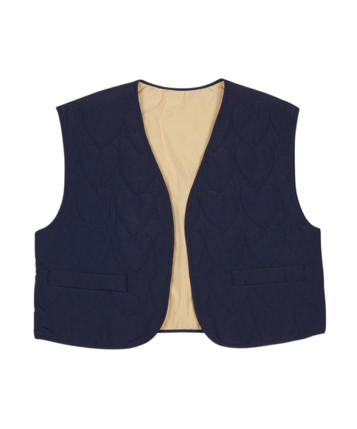 데이지신드롬(DAISY SYNDROME) HEART QUILTING VEST navy