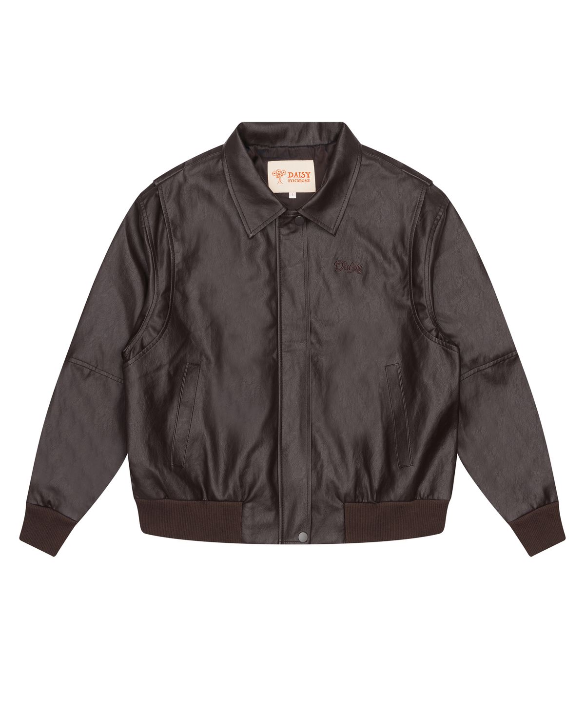 데이지신드롬(DAISY SYNDROME) LAYERED LEATHER JACKET brown