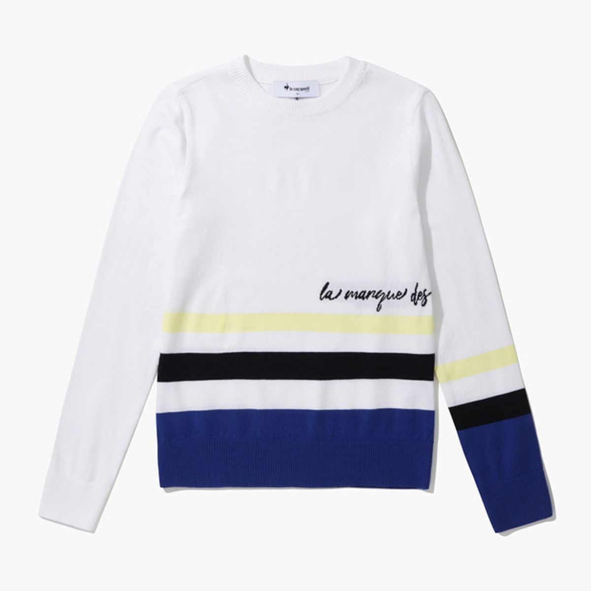 르꼬끄 골프(LECOQ GOLF) 여성 언발 소매 배색 라운드 티셔츠 (GP122LKP25)