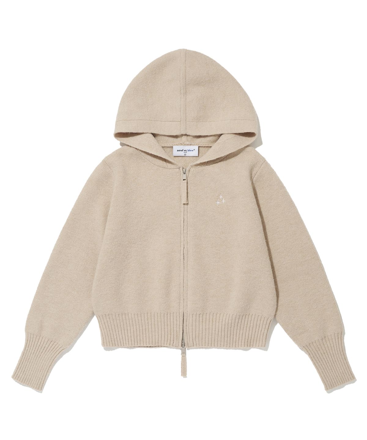 누프에블루(NEUFETBLEU) NEB knit hoody zipup (beige)
