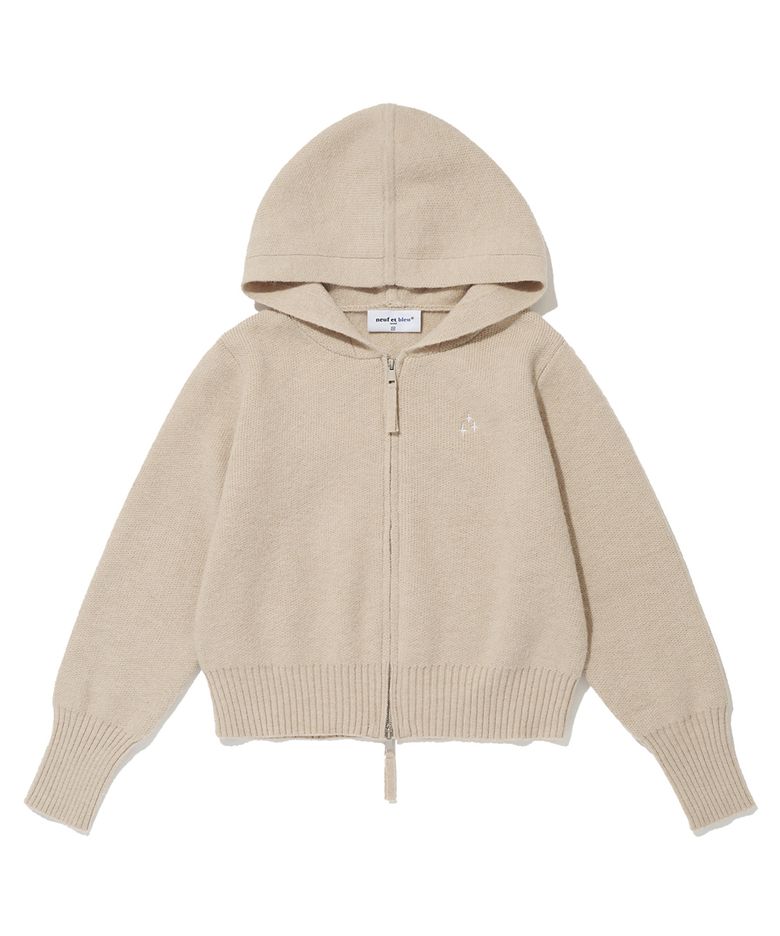 NEB knit hoody zipup (beige)