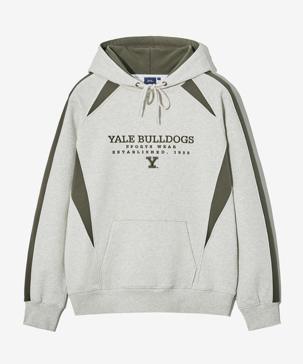 예일(YALE) BULLDOGS SPORTSWEAR COLOR BLOCK HOODIE OATMEAL