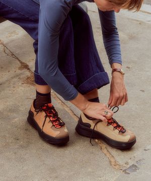 Hazy platform sneakers_Brown